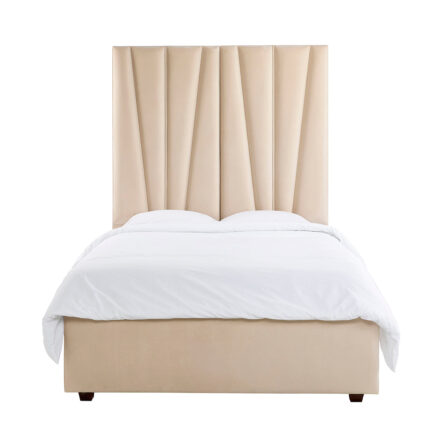 Solvisa Alina Upholstered Panel Bed – Cream Luxury Design