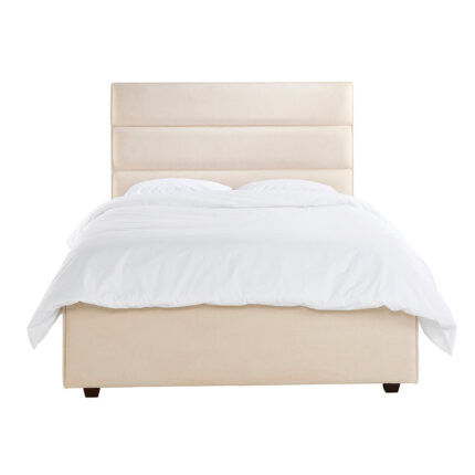 Solvisa Bethany Upholstered Panel Bed – Cream Luxury Design